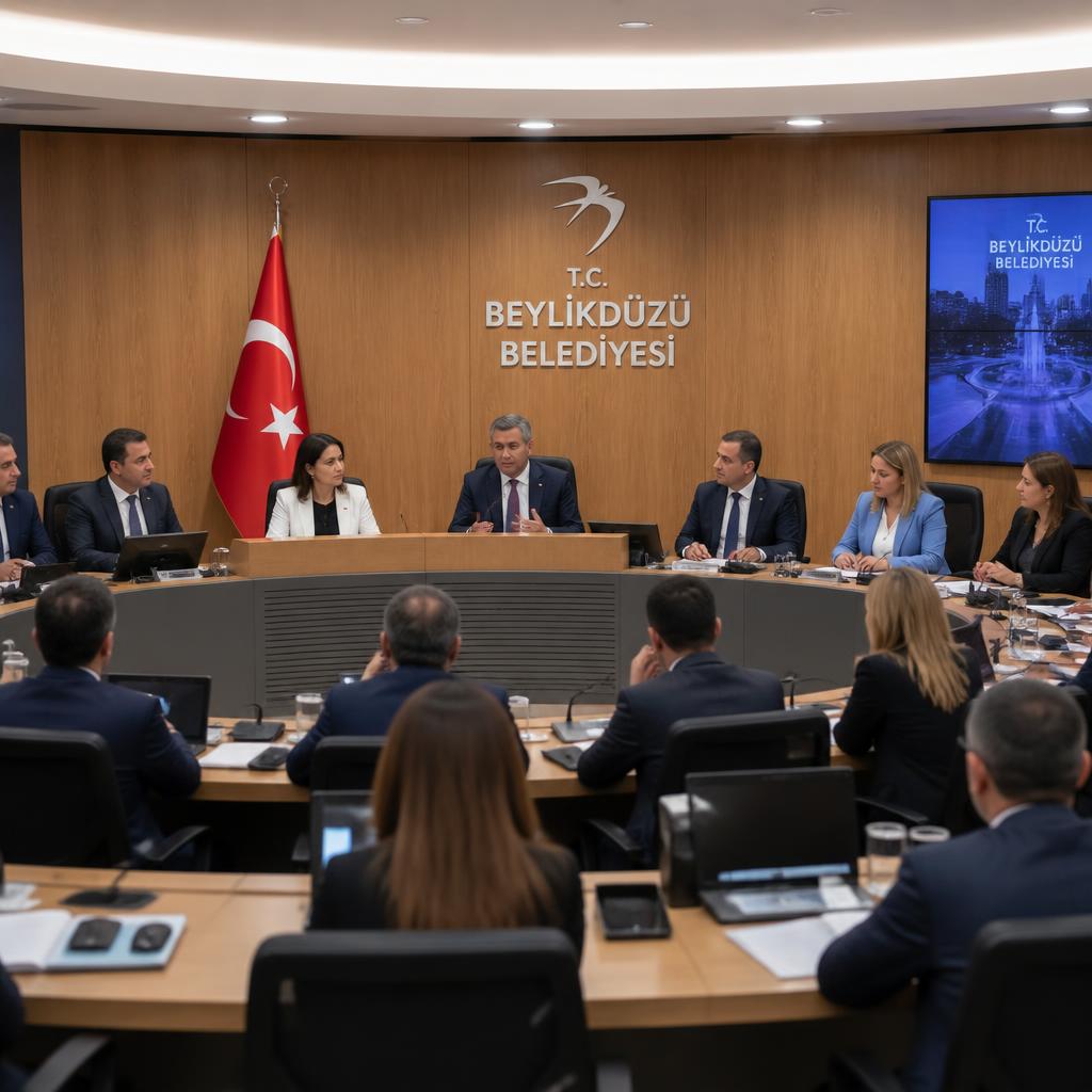 Modern belediye danışma toplantısında çalışan Türk uzmanlar